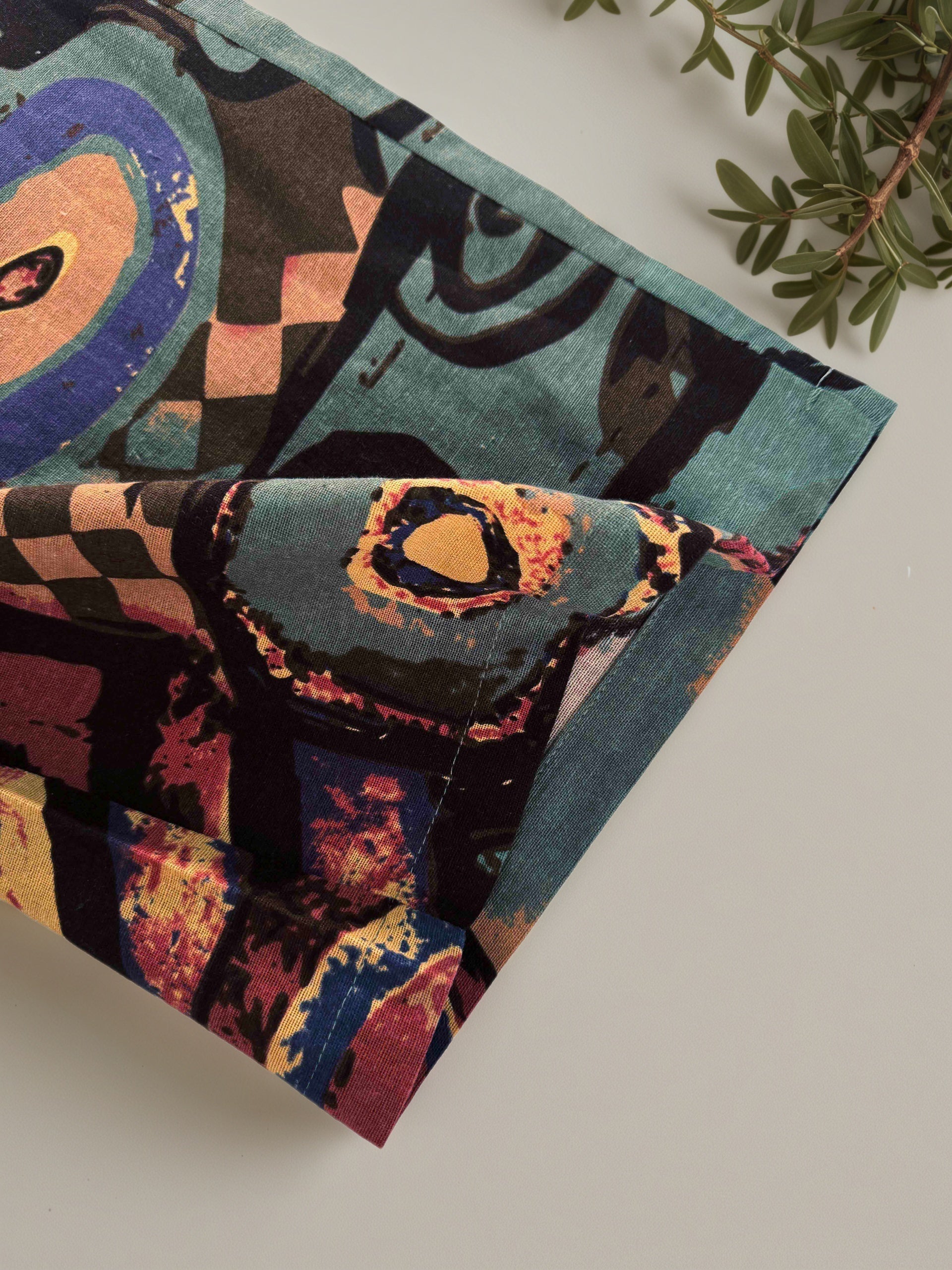 Calças largas elegantes retro para mulheres com estampado floral vibrante - Cintura elástica, bolsos, design de cintura alta para uso casual de primavera/outono, calças de cintura alta, moda sazonal, ajuste confortável