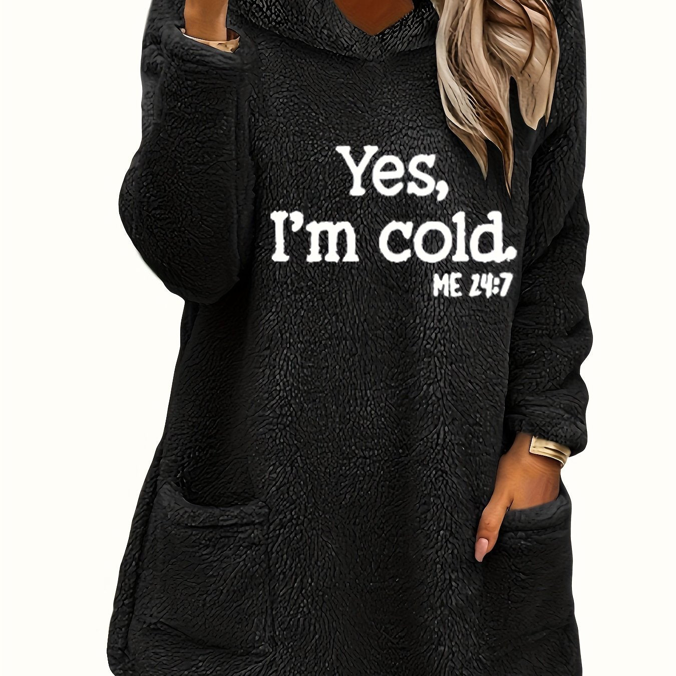 Cozy Teddy Bear Hoodie - Women's Fleece Pullover