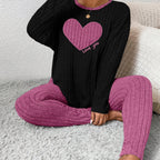Elegant Heart Loungewear Set - Cozy Minimalist Design