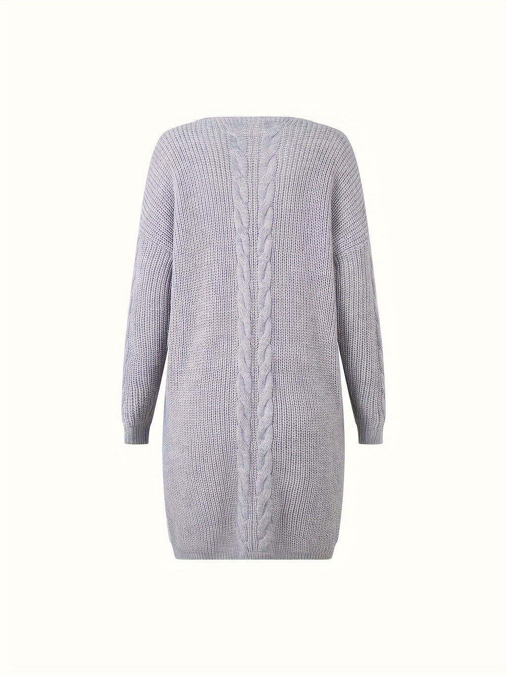 Suéter Casual de Manga Longa com Decote em V para Mulheres Plus Size