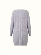 Suéter Casual de Manga Longa com Decote em V para Mulheres Plus Size