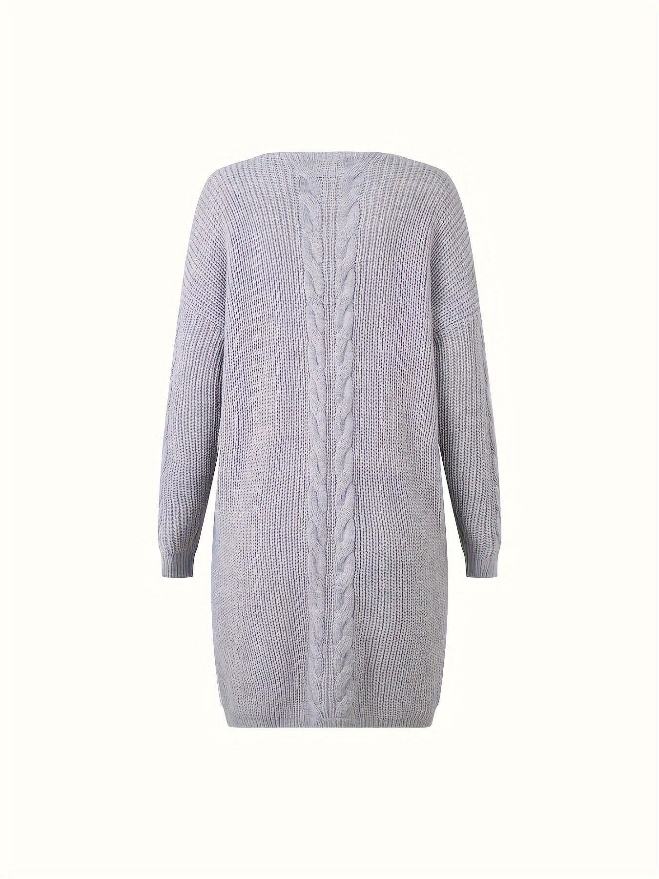 Suéter Casual de Manga Longa com Decote em V para Mulheres Plus Size