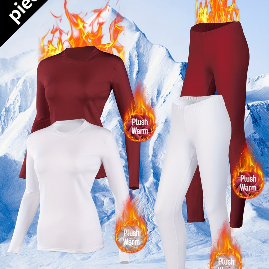 Women's Thermal 4-Piece Set with Plush Lining