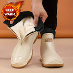 Botas de Neve Femininas da Moda, Botas Curtas Desportivas, Botas de Chuva Unisexo para Exterior com Forro de Lã e Aquecimento Antiderrapante Espesso para Caminhadas e Viagens de Inverno, Presente de Natal Perfeito