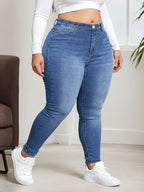 Calças jeans plus size femininas estilo novo para todas as estações, calça skinny elegante e casual. Calcas longas de moda em tamanhos grandes com alta elasticidade e conforto, ótima opção denim slimming que exibe um visual jovem moderno adequado a todos os tipos físicos