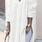 Chic V-Neck Long Sleeve Plus Size Sweater