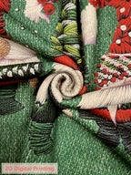 Camisola de Manga Comprida com Gola Redonda e Impressão 3D para Mulher - Design Ultra HD Gótico Corvo & Pai Natal, Impressão Integral Leve, Estilo Casual Elegante, Corte Normal