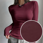 Elegant Ribbed Wool-Lined Women's Top - Cozy & Chic