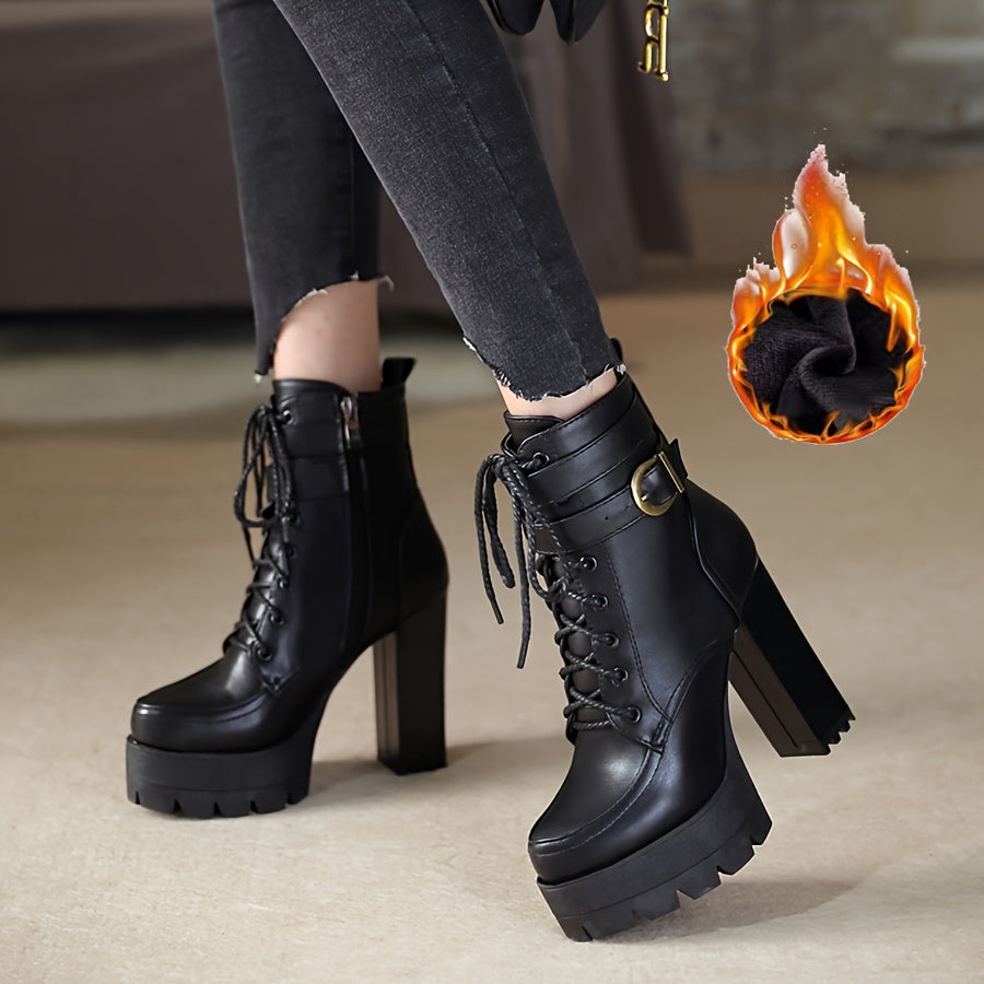 Side Zipper High Heel Winter Boots – Easy Wear & Comfortable Fit
