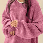 Elegant Long Sleeve Round Neck Sweater - Autumn/Winter Essential