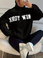 Cozy Quilted High Collar Sweatshirt for Women