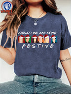 Camiseta de Natal para Amigas Mulheres, Impressão de Personagem de Desenho Animado de Chapéu de Natal, Estilo Clássico de Filme dos Anos 90 da Warner Bros., Estilo Retro Versátil para Férias e Viagens, Disponível em Múltiplas Cores S-XXL, Item de Presente para Dia do Professor, Camiseta de Professor para Mulheres, Camiseta de Professor Azul Royalty, Camiseta de Professor para Mulheres, Camiseta Engraçada de Amizade para Mulheres, Série de TV de Amizade, Artigo de Série de Amizade para Mulheres