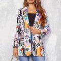 Neon Graffiti Plus Size Blazer - Modern Statement Piece