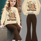 Adorable Dolphin Sweatshirt & Flare Pants Set for Girls