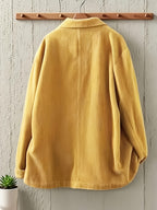 Plus Size, Blazer Casual de Manga Longa para Mulheres Plus Size, Moda Casual, Inverno, Corte Sob Medida, Casaco Estiloso, Lavável à Máquina, Tecido Durável, Casaco Chique, Conjunto Feminino, Moda Curvilínea, Traje de Escritório