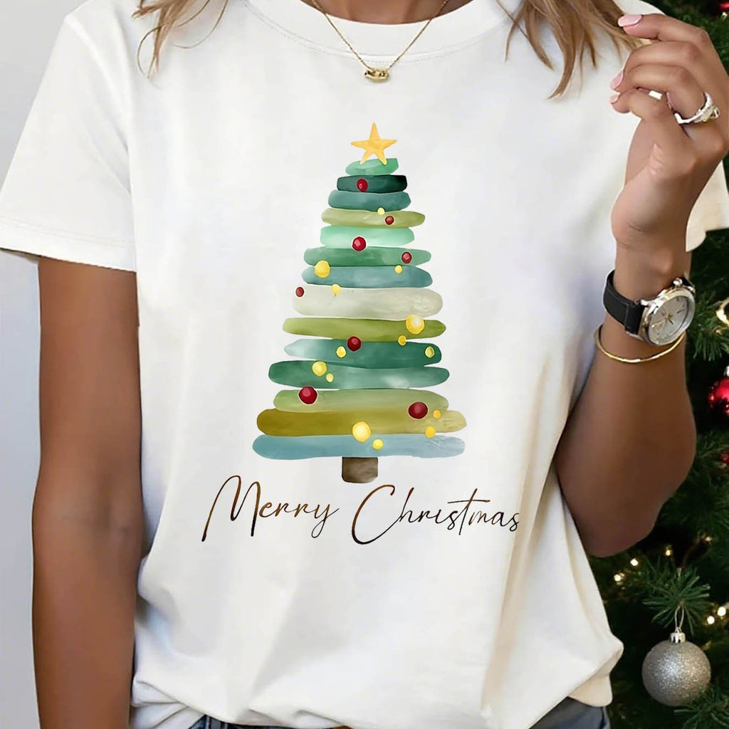 Chic Women's Christmas Tree Tee - Comfort & Style