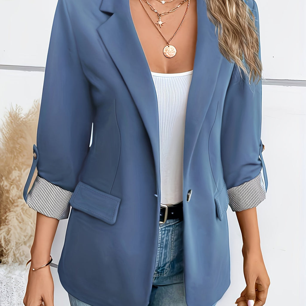 Timeless Double-Breasted Light Blue Blazer