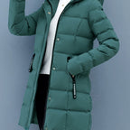 Urban Grace Quilted Mid-Length Jacket with Hood
