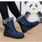 Botas Femininas de Cor Sólida, Botas Aconchegantes e Casuais com Forro de Pelúcia, Botas para Mulheres