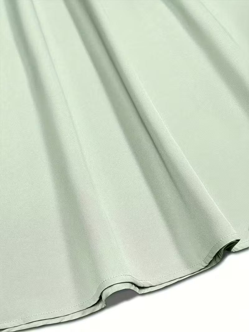 Mint Green Sleeveless Dress - Chic V-Neck with Belt