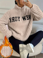 Cozy Quilted High Collar Sweatshirt for Women