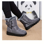 Botas Femininas de Cor Sólida, Botas Aconchegantes e Casuais com Forro de Pelúcia, Botas para Mulheres