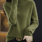 Chic High-Neck Women's Knit Sweater - Soft & Warm Essential