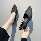 Sapatos de Trabalho Casual com Bico Fino e Sola Macia, Saltos Plataforma Antiderrapantes para Mulheres ao Ar Livre Com Solado Grosso, Flats Clássicos Versáteis da Moda