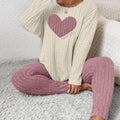 Elegant Heart Loungewear Set - Cozy Minimalist Design