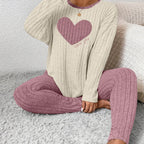 Elegant Heart Loungewear Set - Cozy Minimalist Design