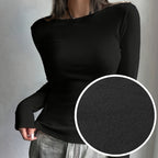 Elegant Ribbed Wool-Lined Women's Top - Cozy & Chic