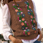Floral Knit Vest - Versatile Sleeveless Sweater for All Seasons
