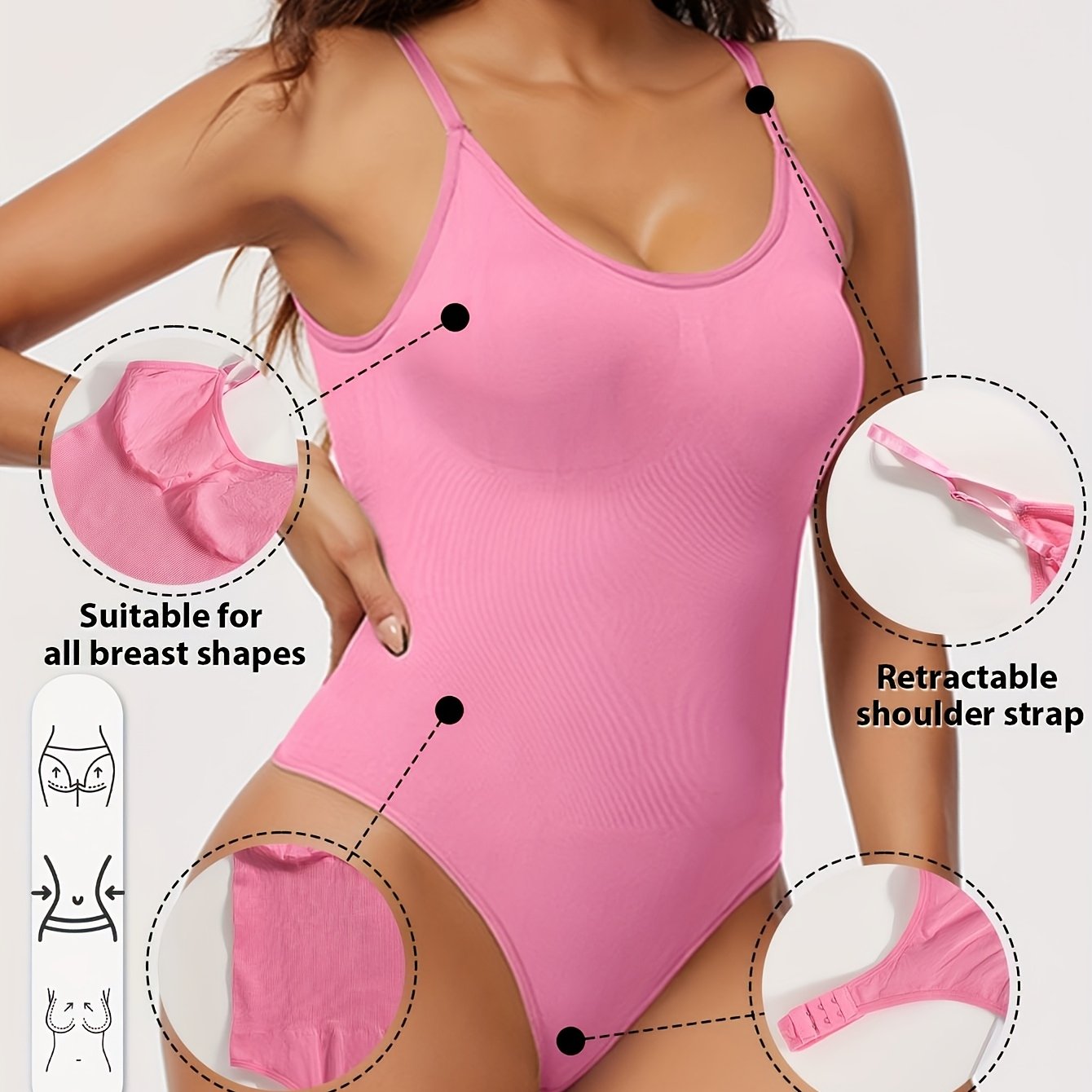 Seamless Women's Body Shaper with Adjustable Straps