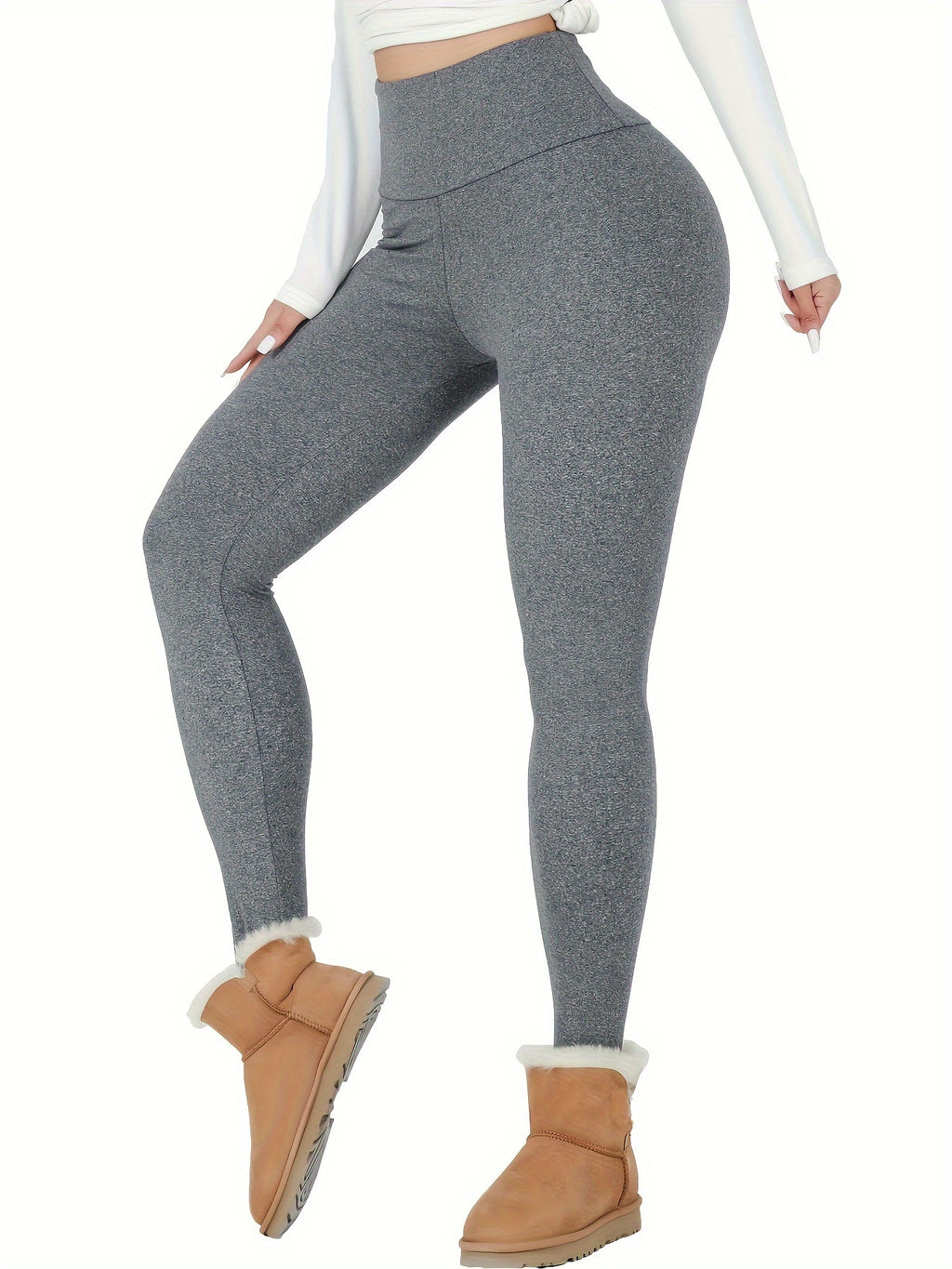 3 Pçs Das Mulheres Velo Térmico Forrado Leggings Esportivos De Cintura Alta, Treino Inverno Quente Calças Grossas Calças De Yoga Macias, Activewear Feminino