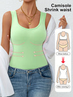 Vest de Controle Abdominal Feminino, Roupa Íntima Sem Mangas Confortável para Modelagem e Cintura Ajustada em Treinos