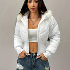 Elegant Winter Women's Coat with Front Zipper Closure