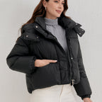 Elegant Hooded Women's Winter Jacket - Minimalist Warmth