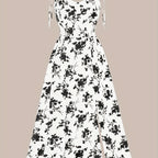 Elegant Floral Sleeveless Beach Dress for Women