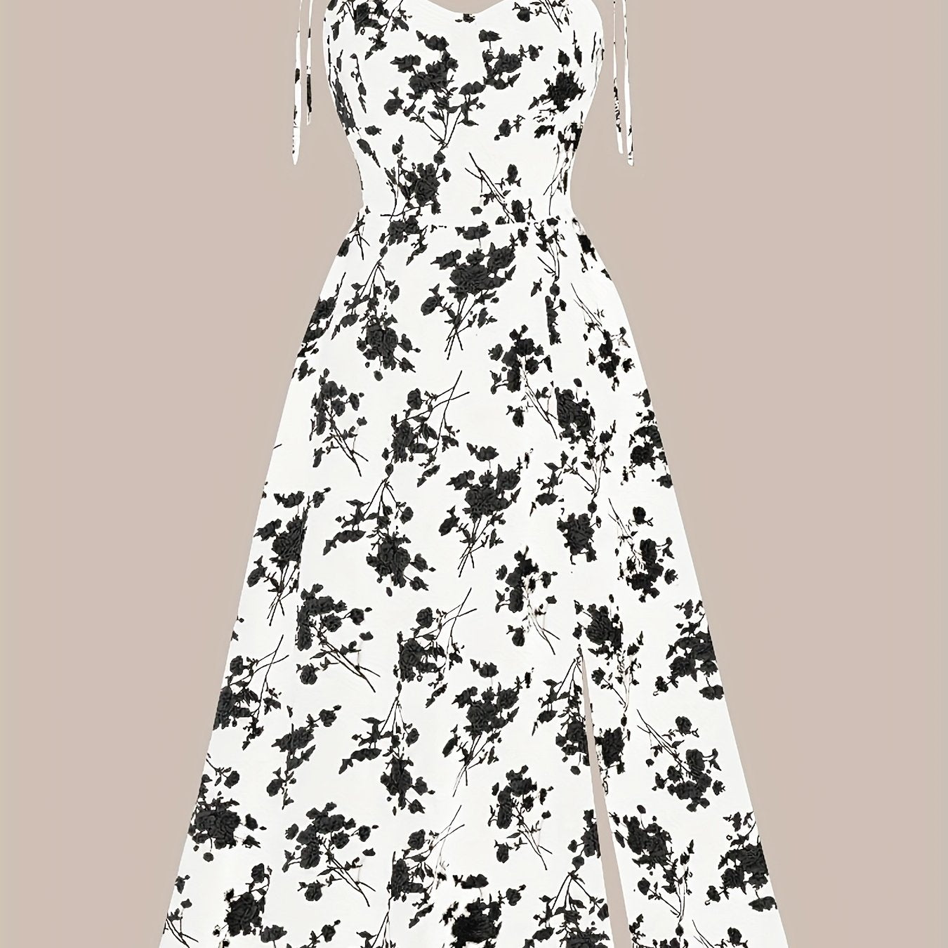 Elegant Floral Sleeveless Beach Dress for Women