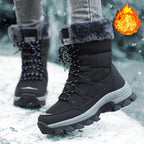 Botas de Inverno para Mulheres - Botas de Cano Médio com Forro de Lã Bege Claro, Acabamento de Pelúcia Faux Fur, Sola Grossa de TPR e Design de Atacadores para Esportes ao Ar Livre, Uso Casual - Presente Aconchegante para Mulheres, Botas de Inverno, Calçado para Atividades ao Ar Livre, Calçado de Inverno Elegante, Calçado de Inverno Durável