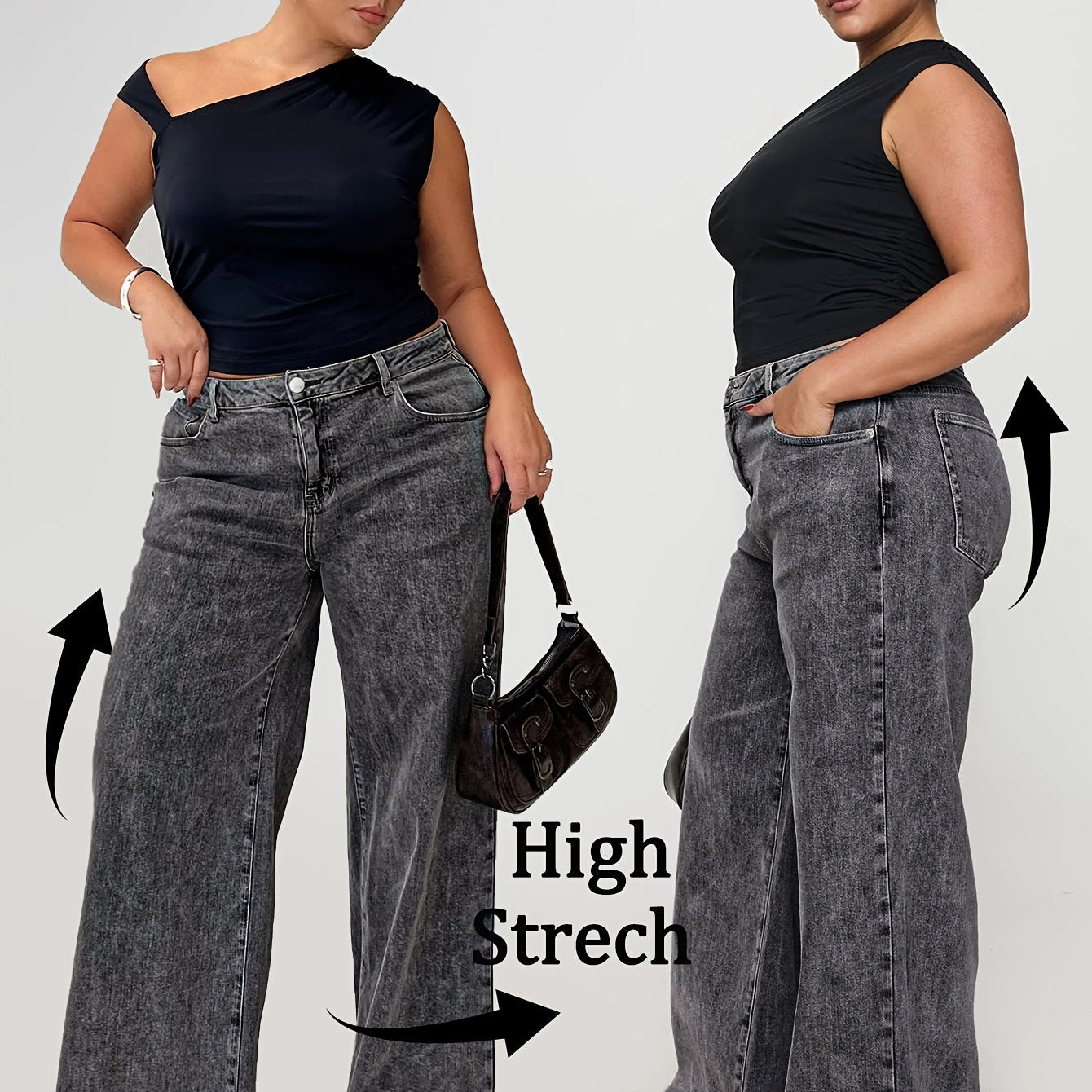 Charming Curve-Enhancing Wide Leg Jeans