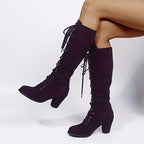 High Heel Lace-Up Winter Boots – Winter-Ready Style