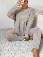 Conjunto de Pijama de Calças de Manga Longa e Tamanho Grande para Outono e Inverno