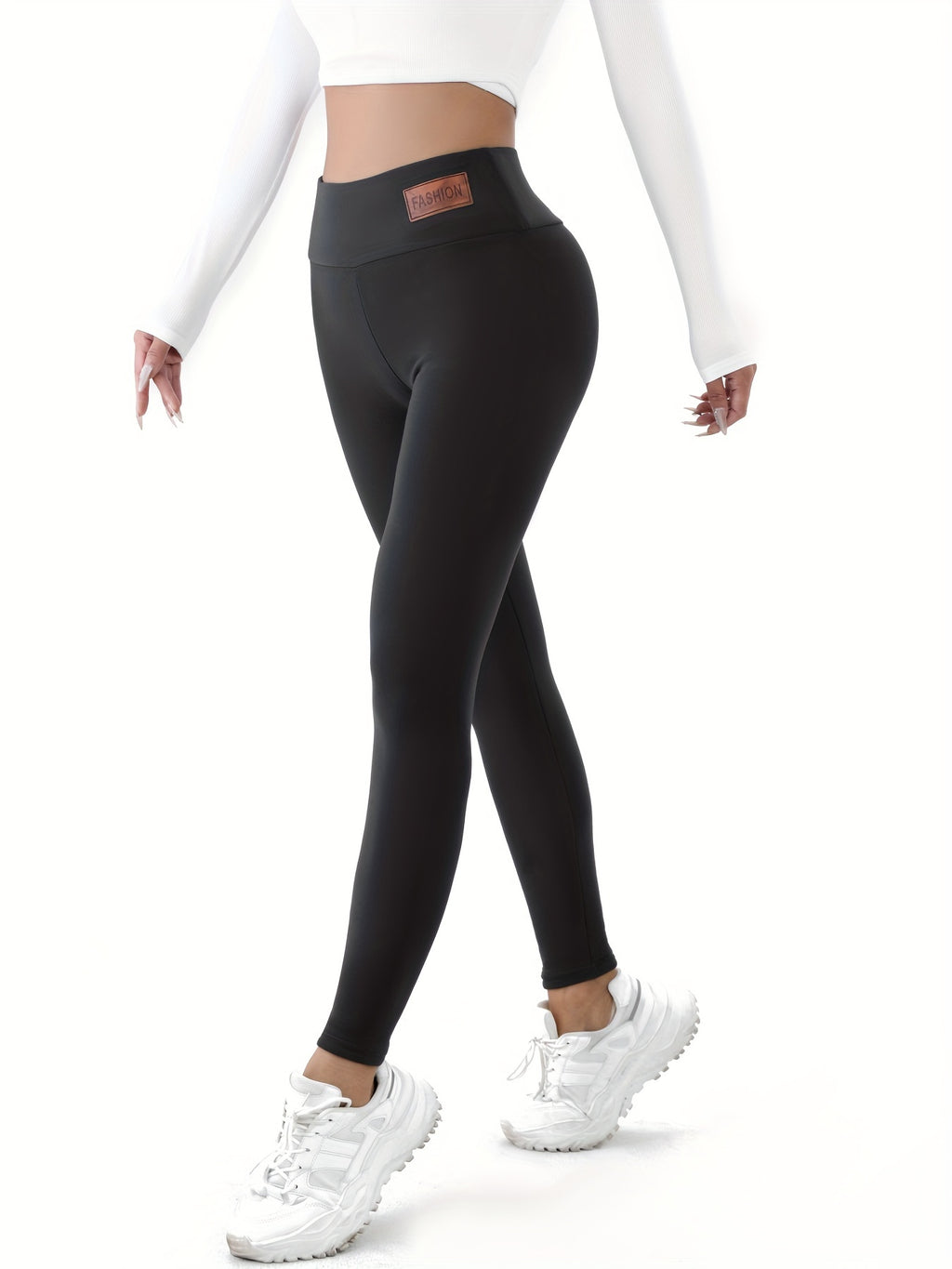 Etiqueta de Moda de Outono e Inverno: Meia-calça Justa e Confortável, Roupa Esportiva Feminina Quente e Altamente Elástica