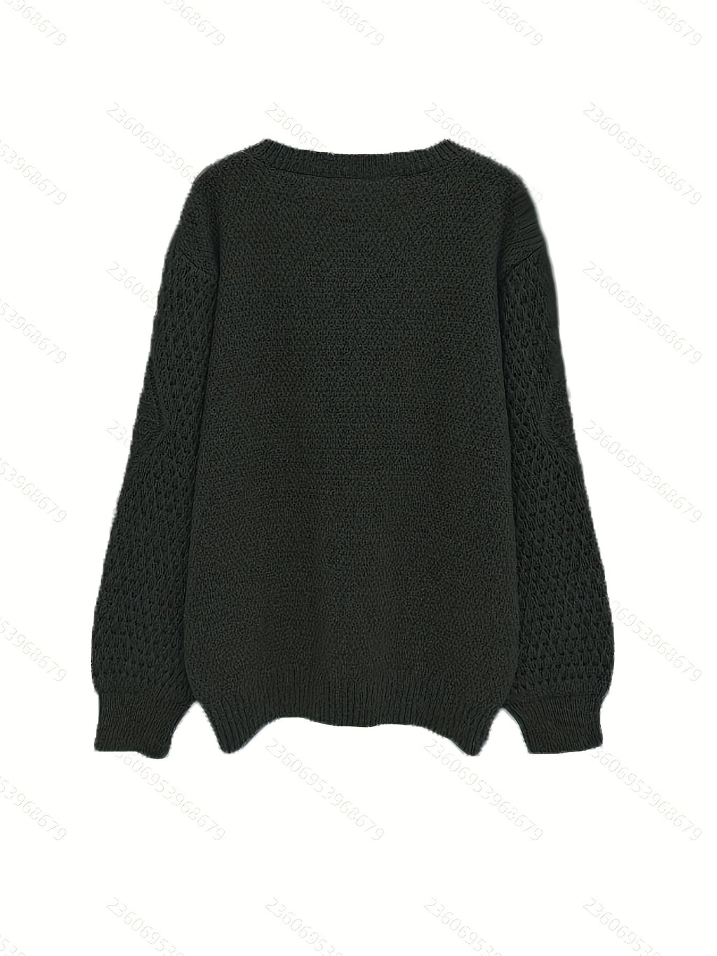 Suéter Casual Oversized Feminino Outono Inverno 2024 - Rosa Suave com Gola Redonda e Manga Longa Design Abajur, Ajuste Confortável para Tamanhos Grandes, Lavagem Manual, Estampa Texturizada, Tecido de Fio de Qualidade