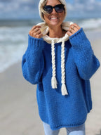 Blusa Feminina Elegante com Capuz - Suéter Semi-Transparente Macio e Detalhes de Franjas, Manga Longa Lavável na Máquina para Outono/Inverno, Casual ou Formal, Tecido Durável, Corte Relaxado