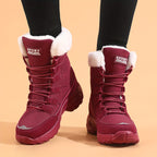 Botas de Inverno de Veludo Cotelê para Mulheres Mr.Modars com Sola de Placa - Bico Redondo, Quentes / Sola de Borracha, Botas de Neve Adequadas para Clima, Uso Casual e Semi-Formal - Estilo Europeu (Nome da Marca)