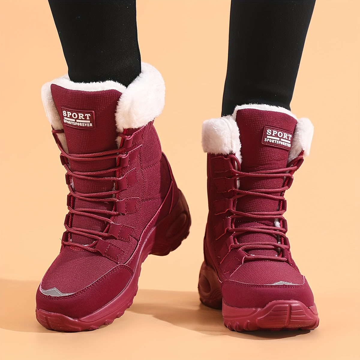 Botas de Inverno de Veludo Cotelê para Mulheres Mr.Modars com Sola de Placa - Bico Redondo, Quentes / Sola de Borracha, Botas de Neve Adequadas para Clima, Uso Casual e Semi-Formal - Estilo Europeu (Nome da Marca)