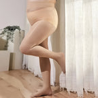 1 Par de Meias Extra Grandes de Óleo de Cavalo, Estilo Fino, Tamanho Grande para Mulheres Plus-Size, Meia-Calça Aurora de Alta Elasticidade e Afinamento