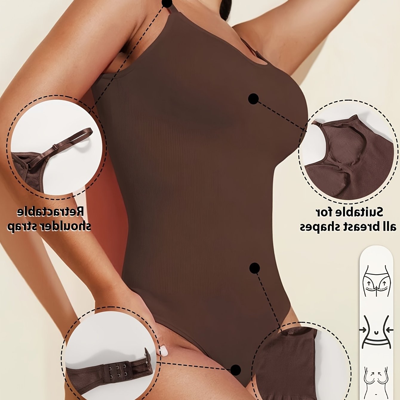 Seamless Women's Body Shaper with Adjustable Straps